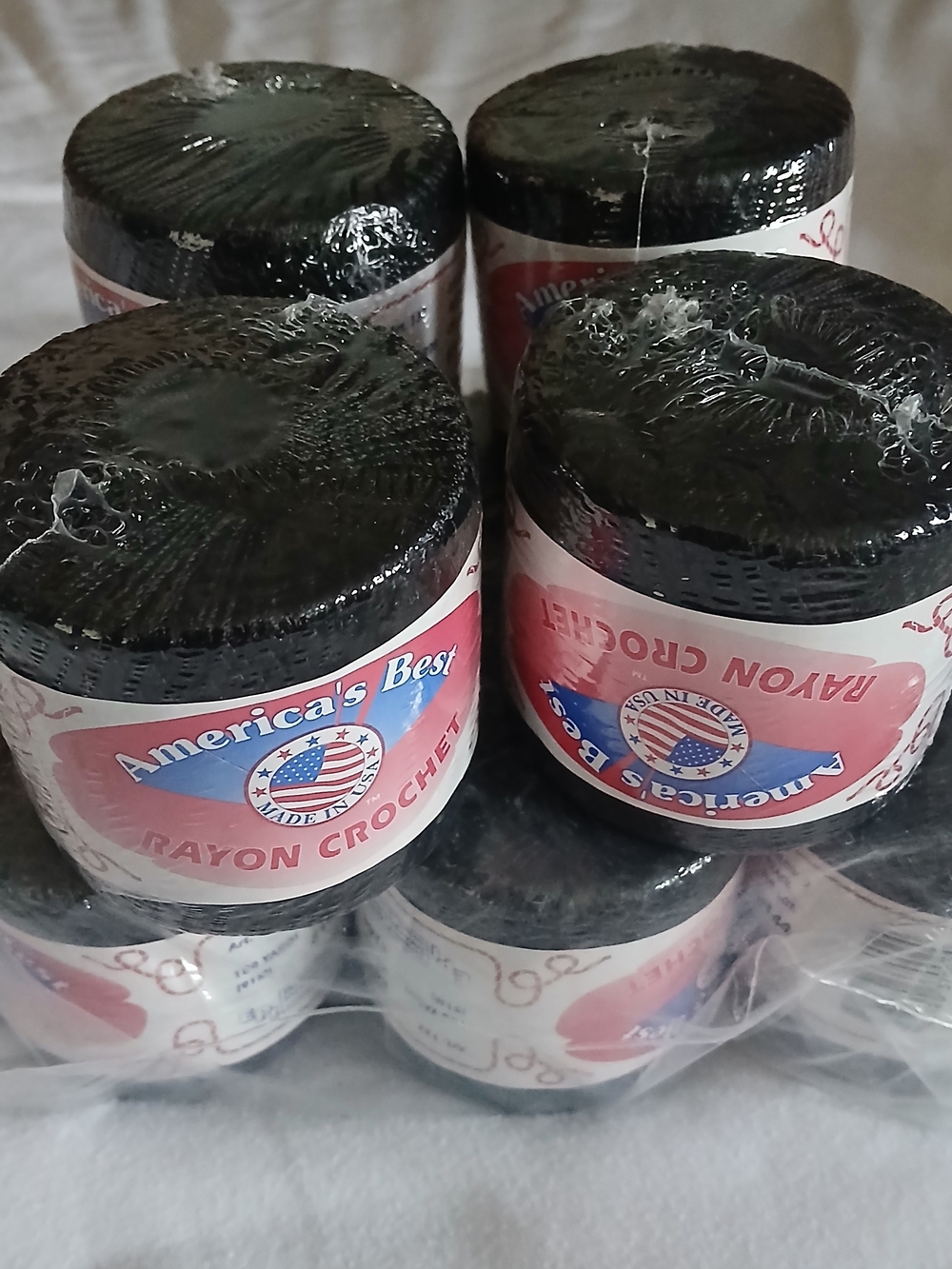America's Best Black Rayon Crochet Yarn - 10 Pack